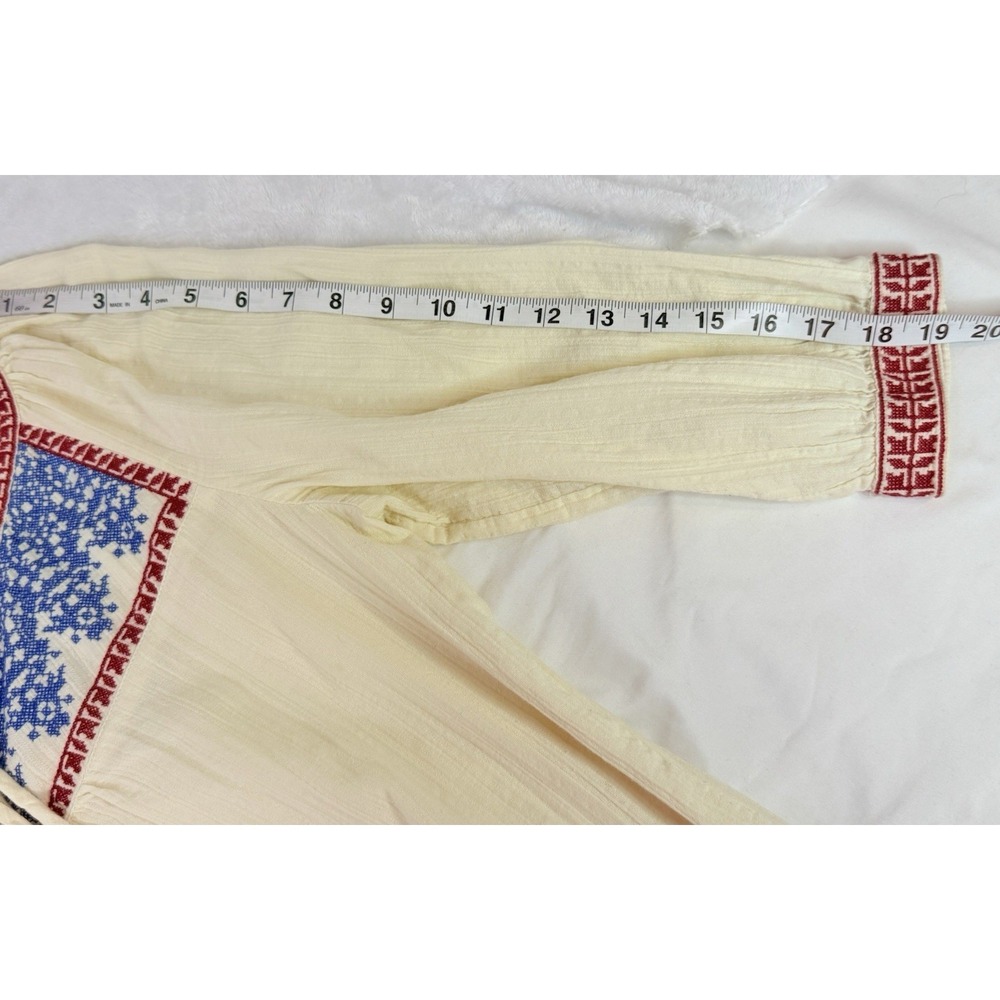 Vintage Y2K Juicy Couture Boho Embroidered Cotton Peasant Dress Size 8 - Picture 6 of 9